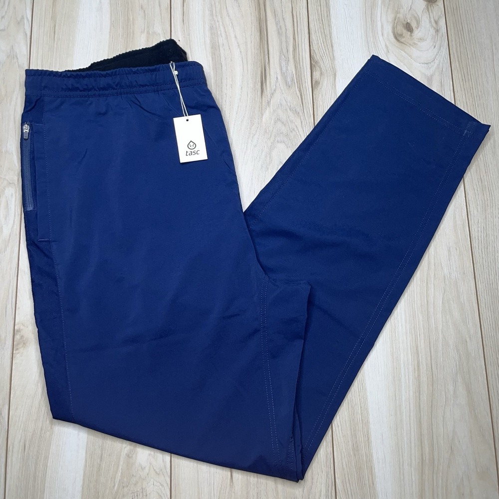 Tasc NEW Westport Pants Performance Joggers Mens 2XL Stretch Zip Pocket Blue